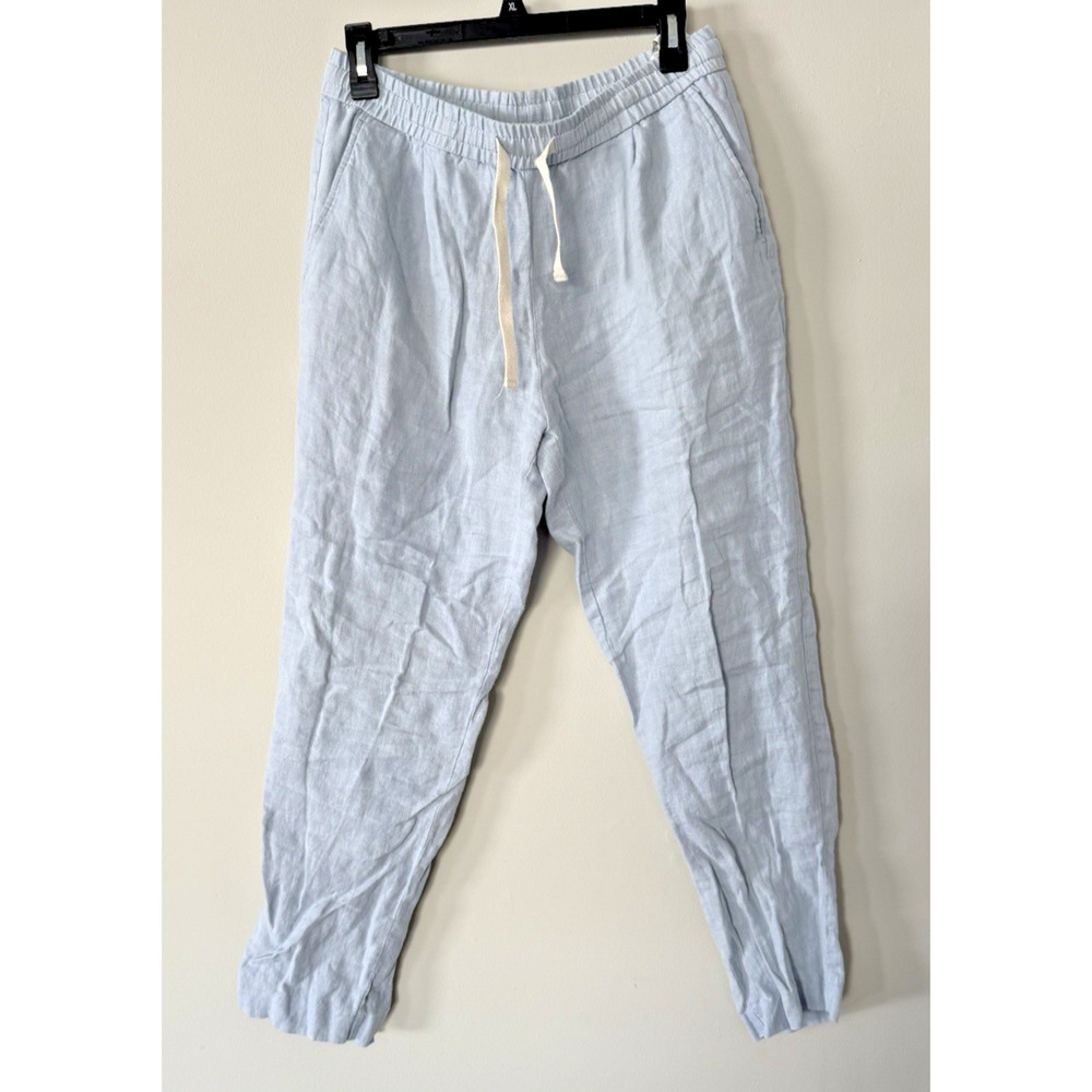 Zara Womens Linen Women Joggers Pull On Elastic Waist Sweatpants Medium 2742